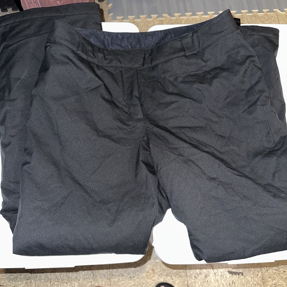 Spyder Women's Black Flat Front Thinsulate Straight Leg Snow Pants Winter Sz 14